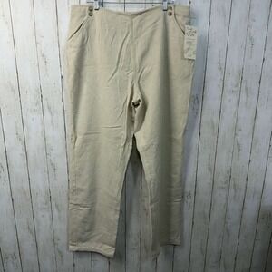 J.Jill NWT Women's Sunwashed Damask 100% Cotton Pants Stone Textured Size 20T